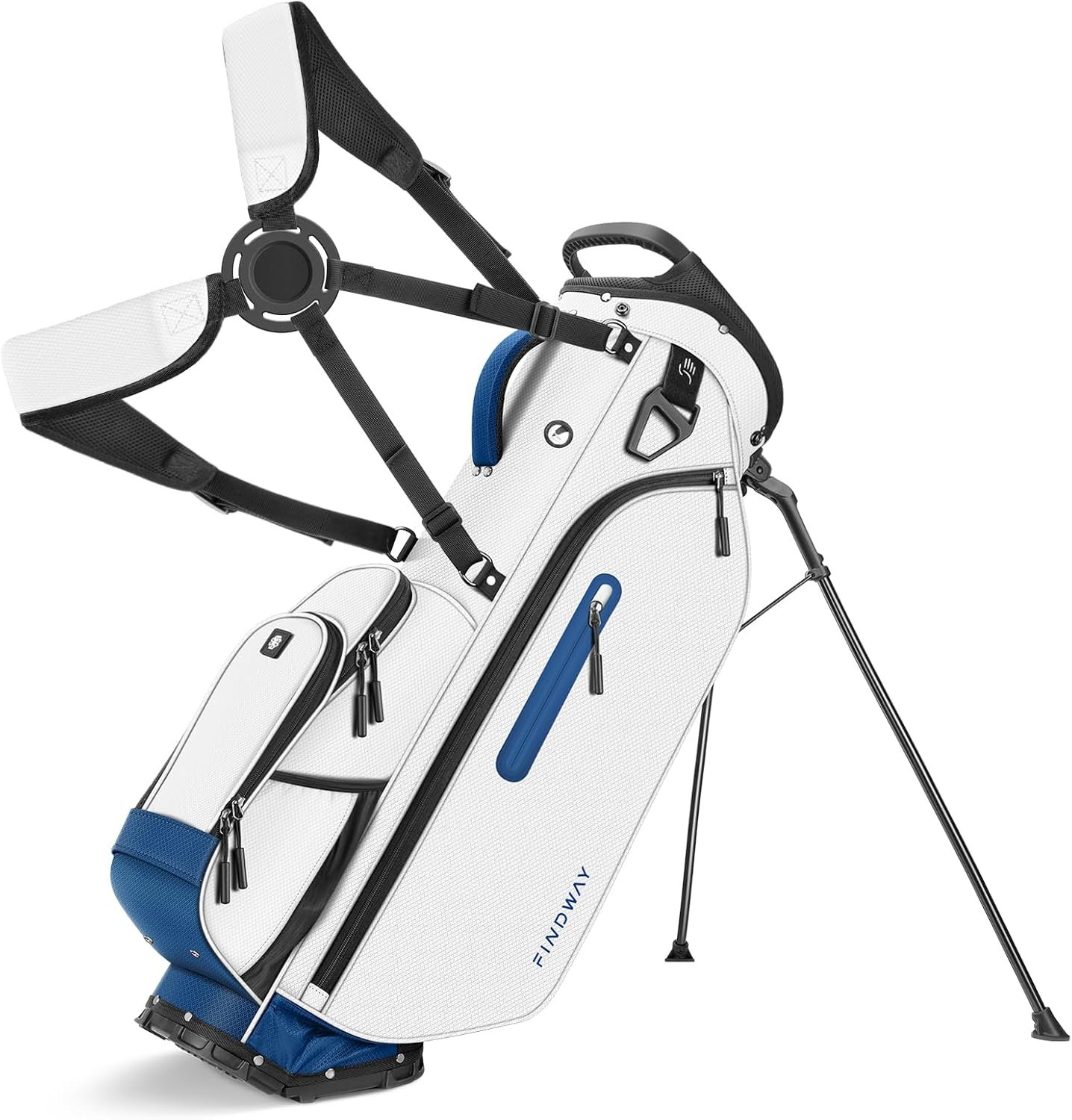 Findway 5 Way Golf Stand Bag, Upgraded Lightweight Golf Bag with Stand, Golf Club Bag with 7 Pockets Dual Strap and Rain Cover for Men Women