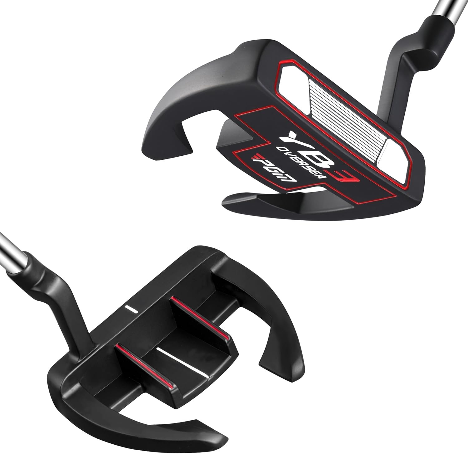 PGM Golf Putter for Men and Women – Anti-Twist Mallet Design with Alignment Guide & Stepped Shaft – Low Center of Gravity for Smooth, Accurate Putts – Right &Left Handed