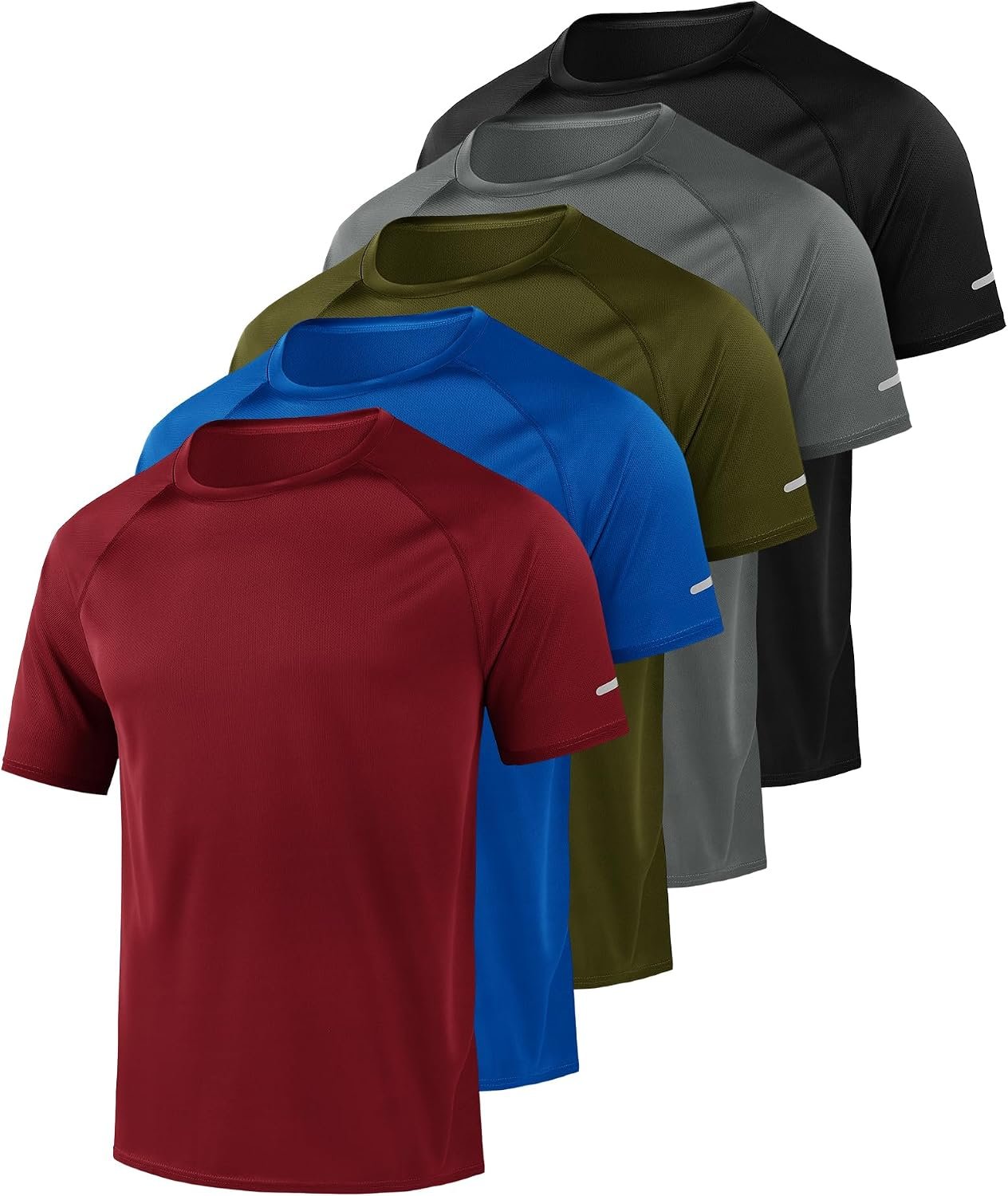 Little Beauty 5 Pack Workout T Shirts for Men Mesh Fast Dry Gym Shirts Moisture Wicking Short Sleeve T-Shirt