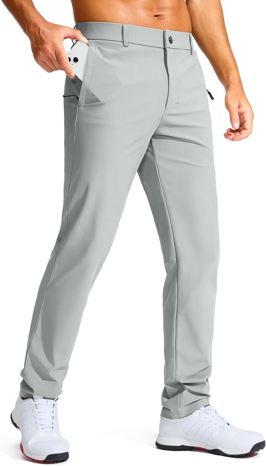 G Gradual Men’s Golf Pants 30″/32″/34″ Stretch Work Dress Pants Lightweight Casual Slacks with Zipper Pockets