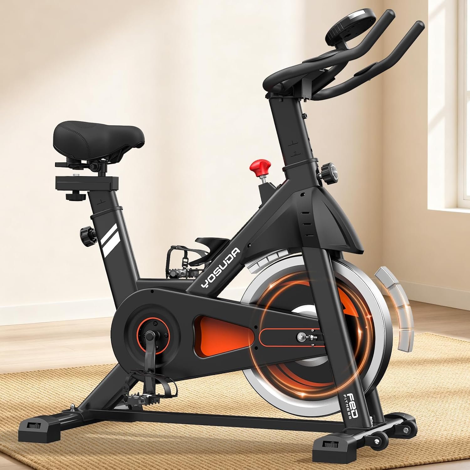 YOSUDA PRO Magnetic Exercise Bike 350 lbs Weight Capacity | Indoor Cycling Bike Stationary with Comfortable Seat Cushion, Silent Belt Drive
