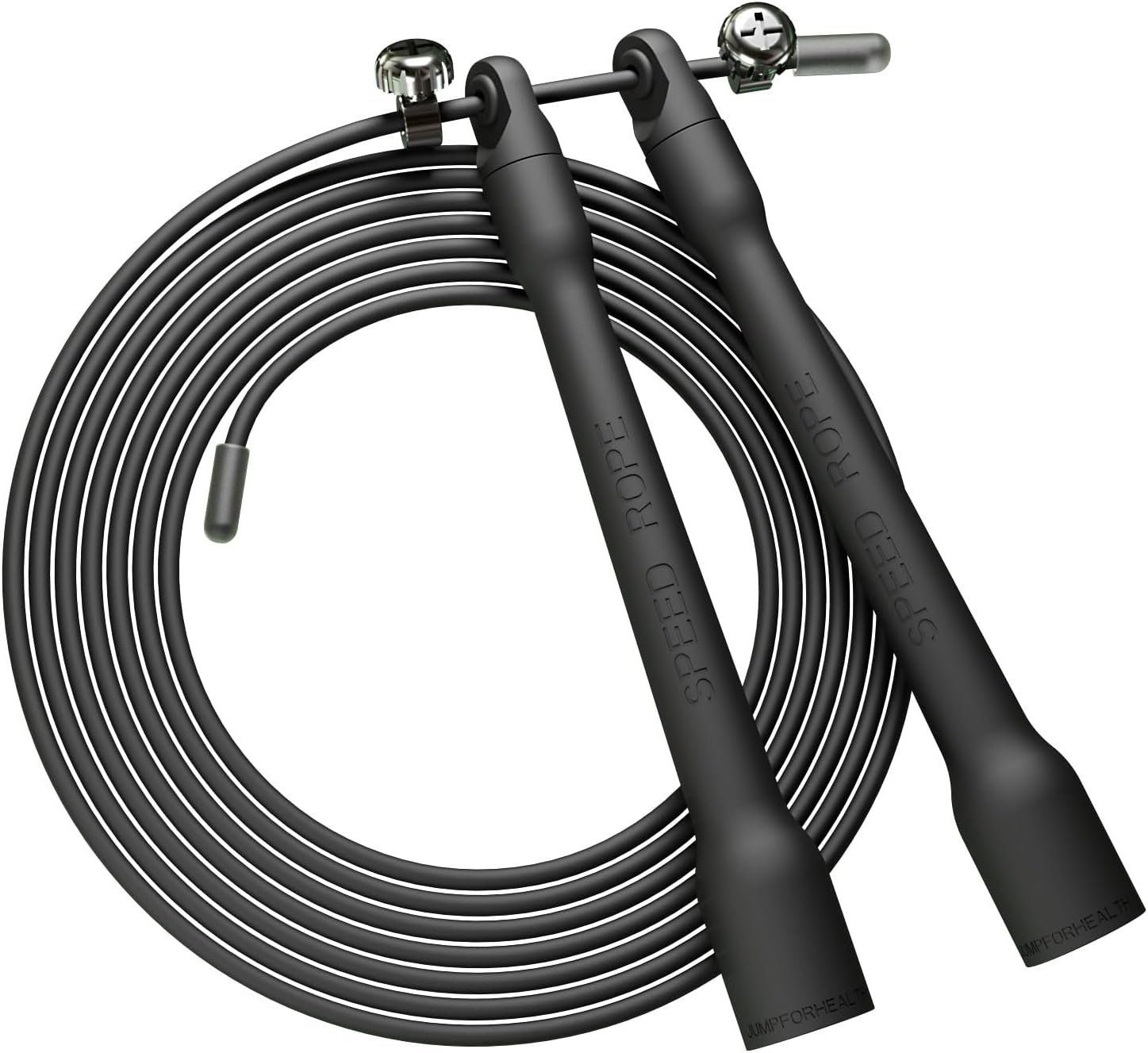 Ultra-Light Speed Rope Jump Rope with Black Ergonomic Handles,PVC Cable, Adjustable Length, for Cardio Training, CrossFit, Boxing