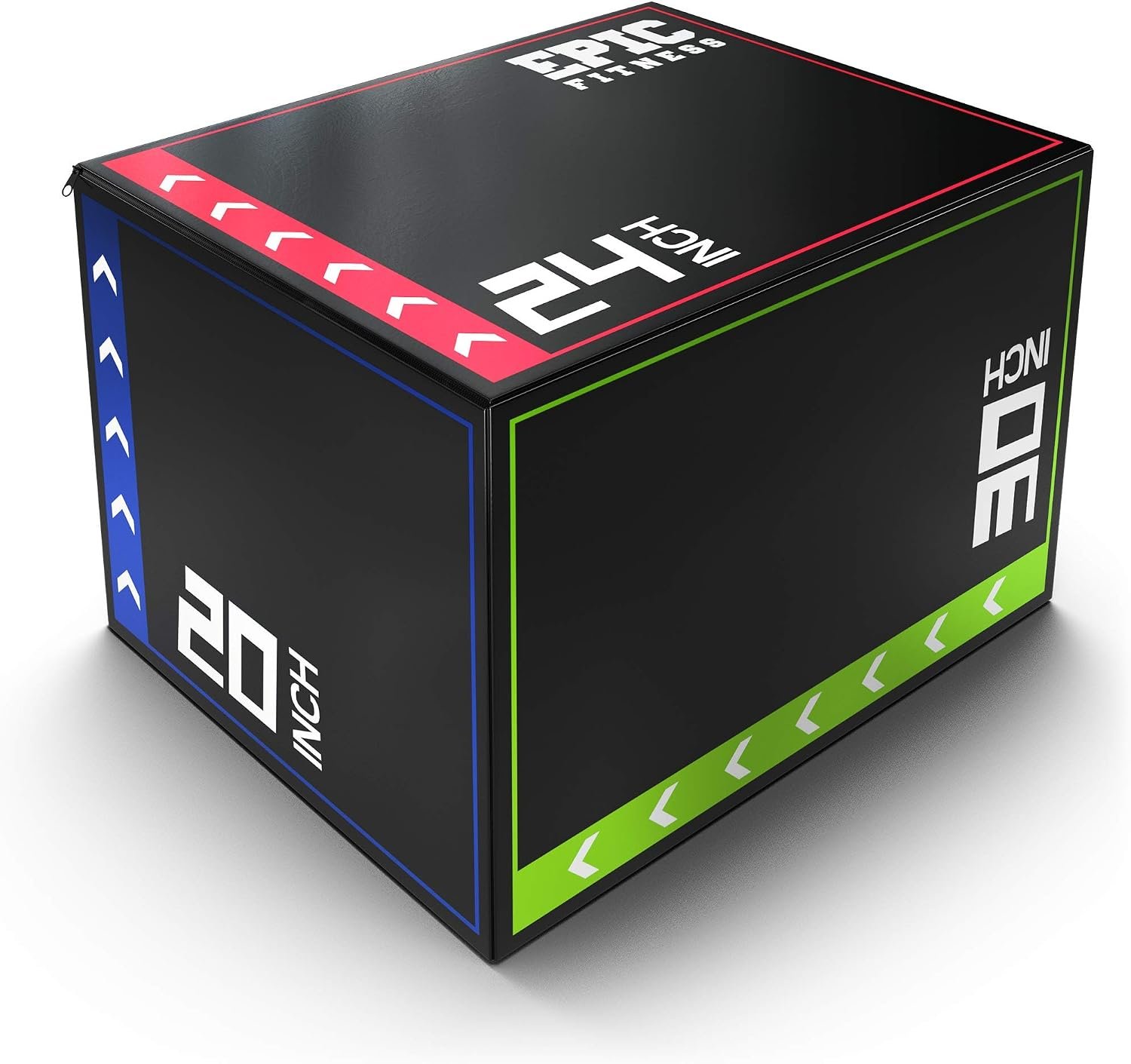 3-in-1 Foam Plyometric Jump Box – High-Density EPE Foam Core – Non-Slip & Easy-to-Clean PVC Leather Cover – Box Height: 20″, 24″, 30″ – For HIIT, MMA, Crossfit, Exercise, Fitness Training