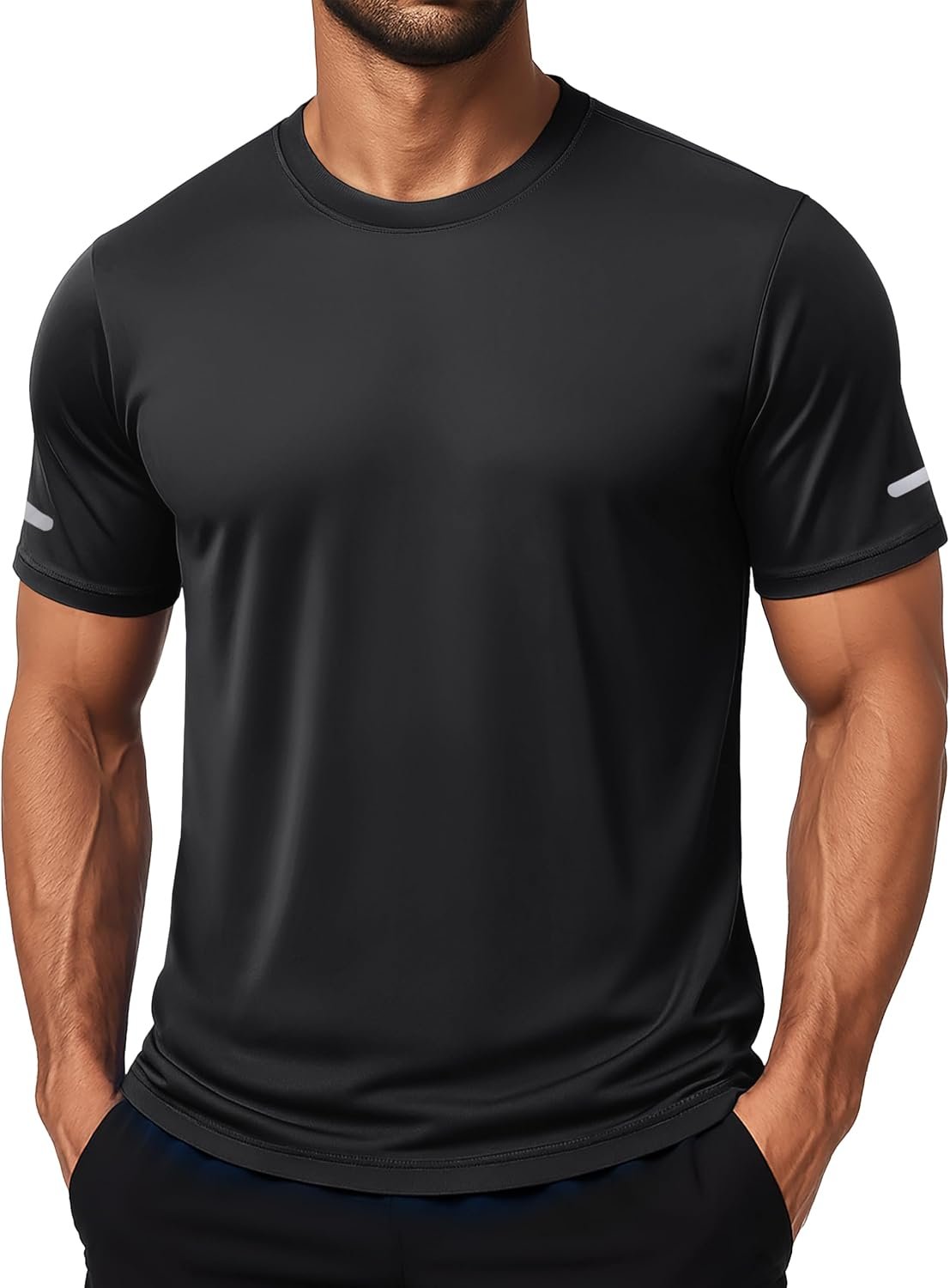 MAGCOMSEN Mens Workout Shirts Dry Fit Sun Protection Athletic Short Sleeve Shirt UPF 50+ Gym Running Swim Rash Guard Top