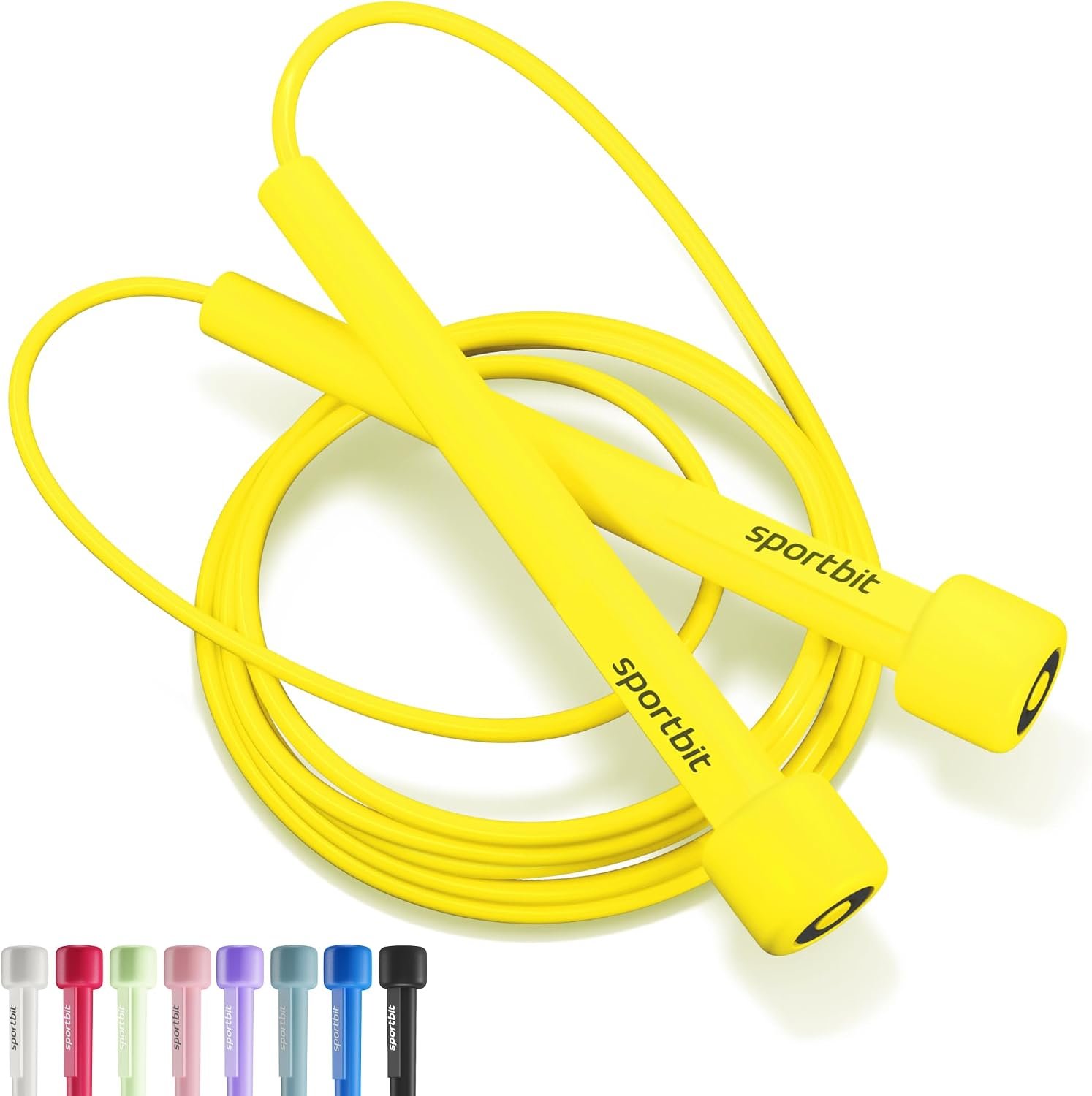 SPORTBIT Adjustable Jump Rope for Fitness and Exercise | Fitness and Exercise, Cardio, Boxing, and Weight Loss, Speed Rope, Men & Women