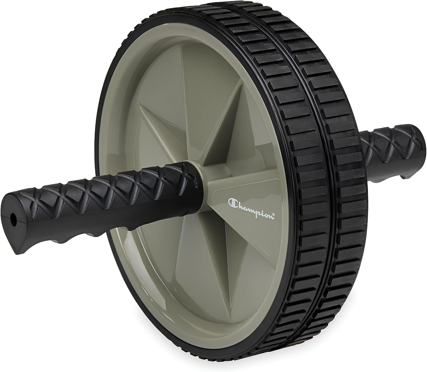 Champion Ab Roller Wheel, Dual Non-Skid Wheels (Grey/Black) | EVA Foam | Lightweight | Balance, Alignment & Flexibility