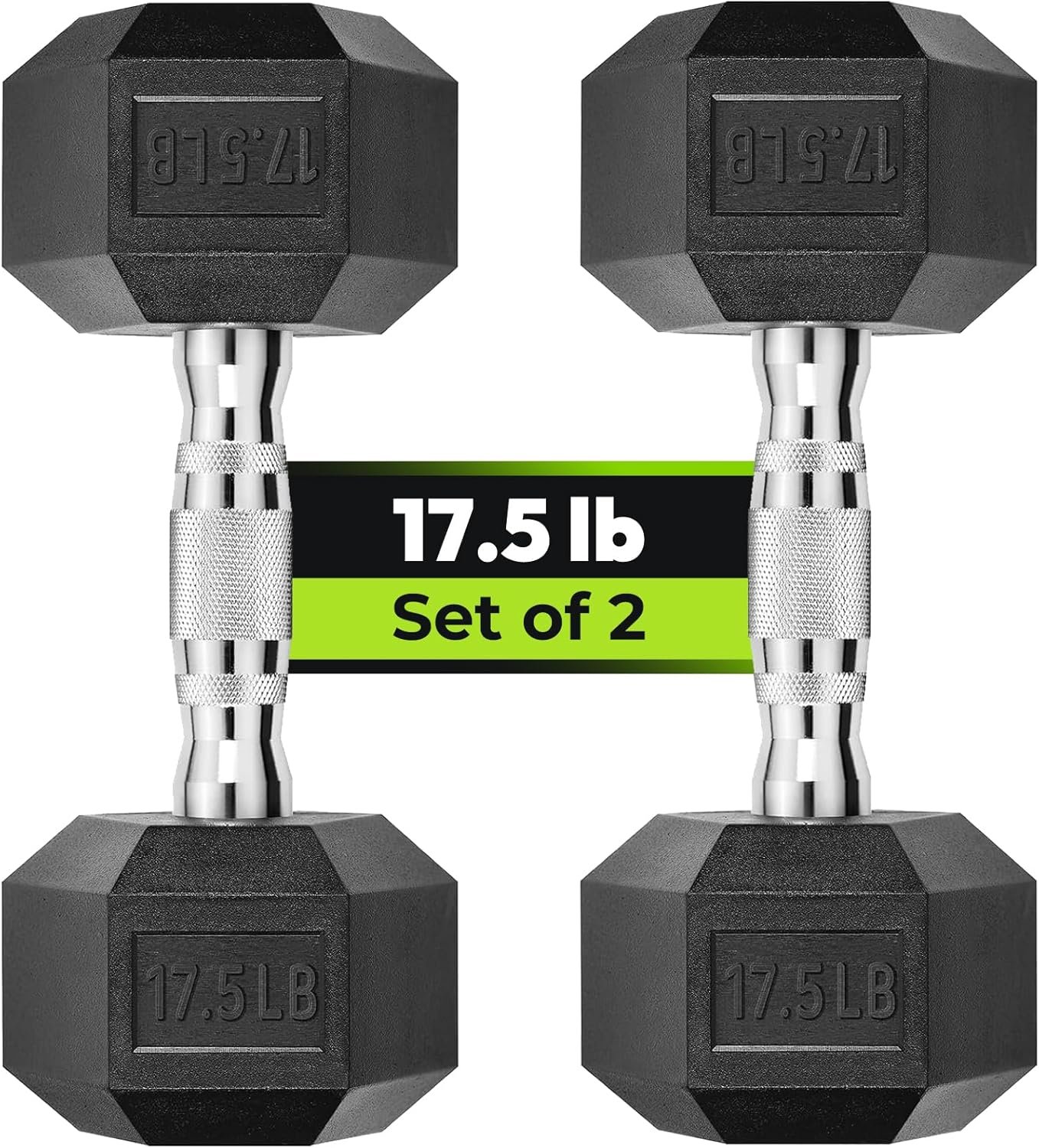 HANDBODE Hex Dumbbell Set of 2, Rubber Encased Fixed Dumbbells, 2.5-65 lb | Non-Slip Comfortable Handles, Hand Weights for Strength Training, Ideal for Home Gym Workouts