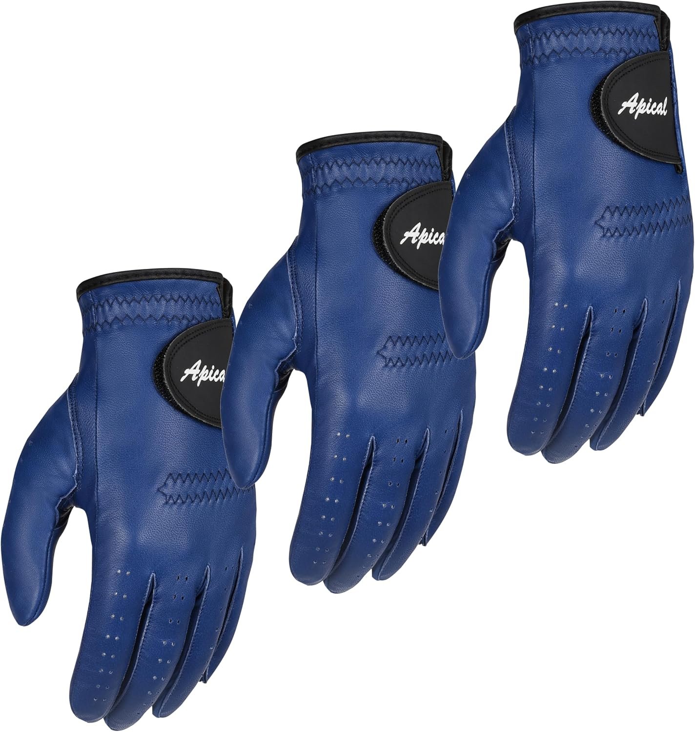 Premium 100% Cabretta Leather Golf Glove for Men – Stable Grip, Soft Feel, Durable Fit – Left Hand Golf Glove for Right-Handed Golfers – Value 3 Pack (Regular Sizes)