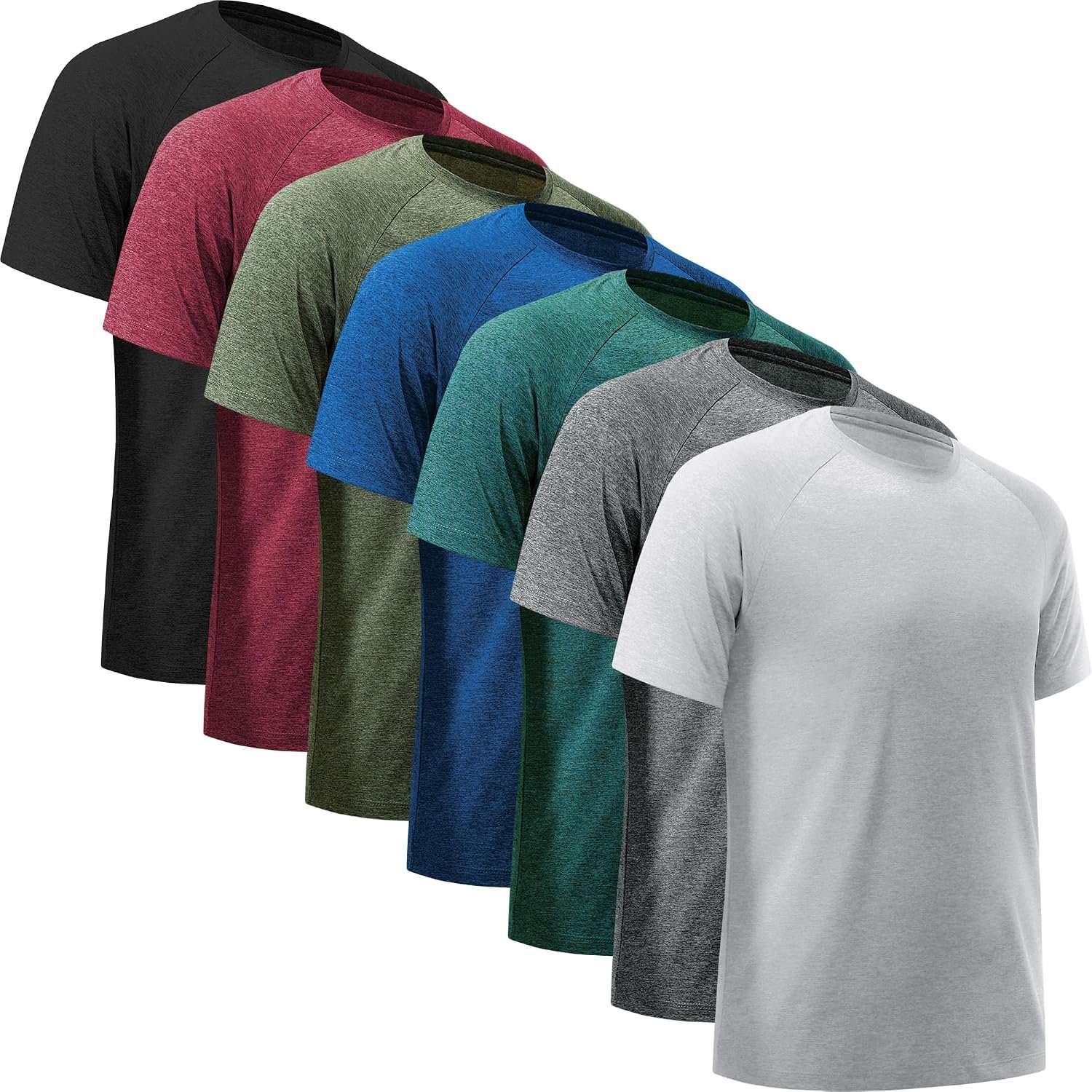 BVNSOZ Men’s Workout Shirts Moisture Wicking Athletic Shirts for Men Quick Dry Active Men’s Gym T Shirts