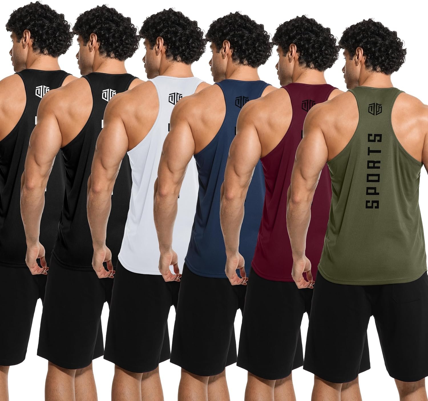 6 Pack Men’s Mesh Y-Back Sleeveless Workout Tank Tops | Quick dry, Breathable Muscle Tank Tops for Men, Lightweight Mesh Gym Vests for Gym Training Casual Daily Athletic Wear
