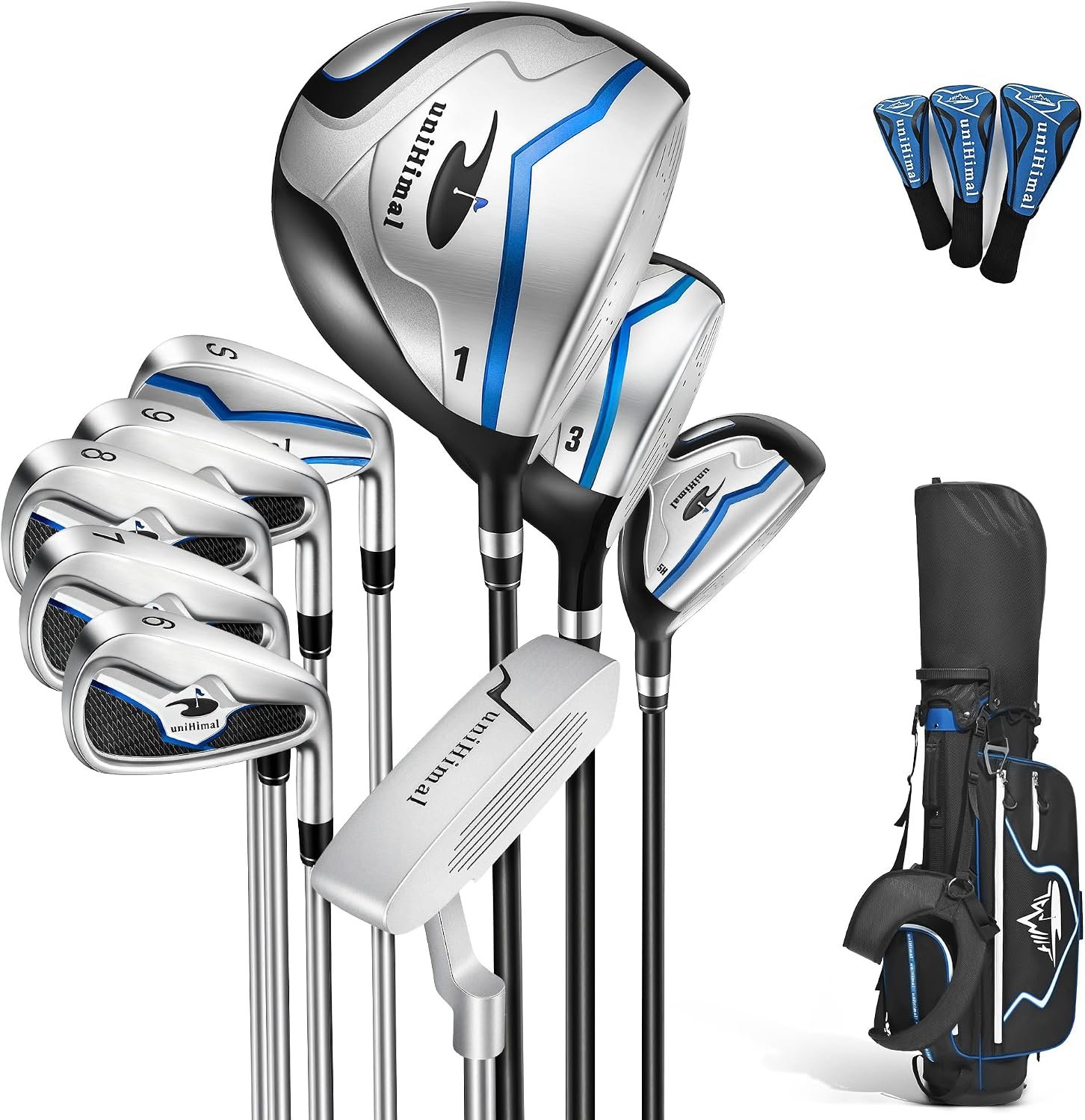 Men’s Complete Golf Club Set with Stand Bag Right-Handed 9/10/11 Clubs