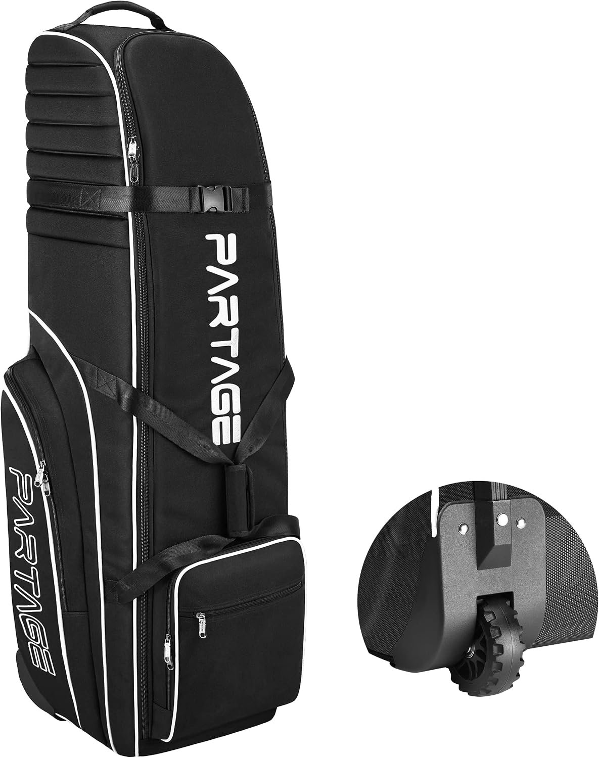 Partage Golf Travel Bag with Wheels, Golf Travel Case for Airlines, 900D Heavy Duty Oxford
