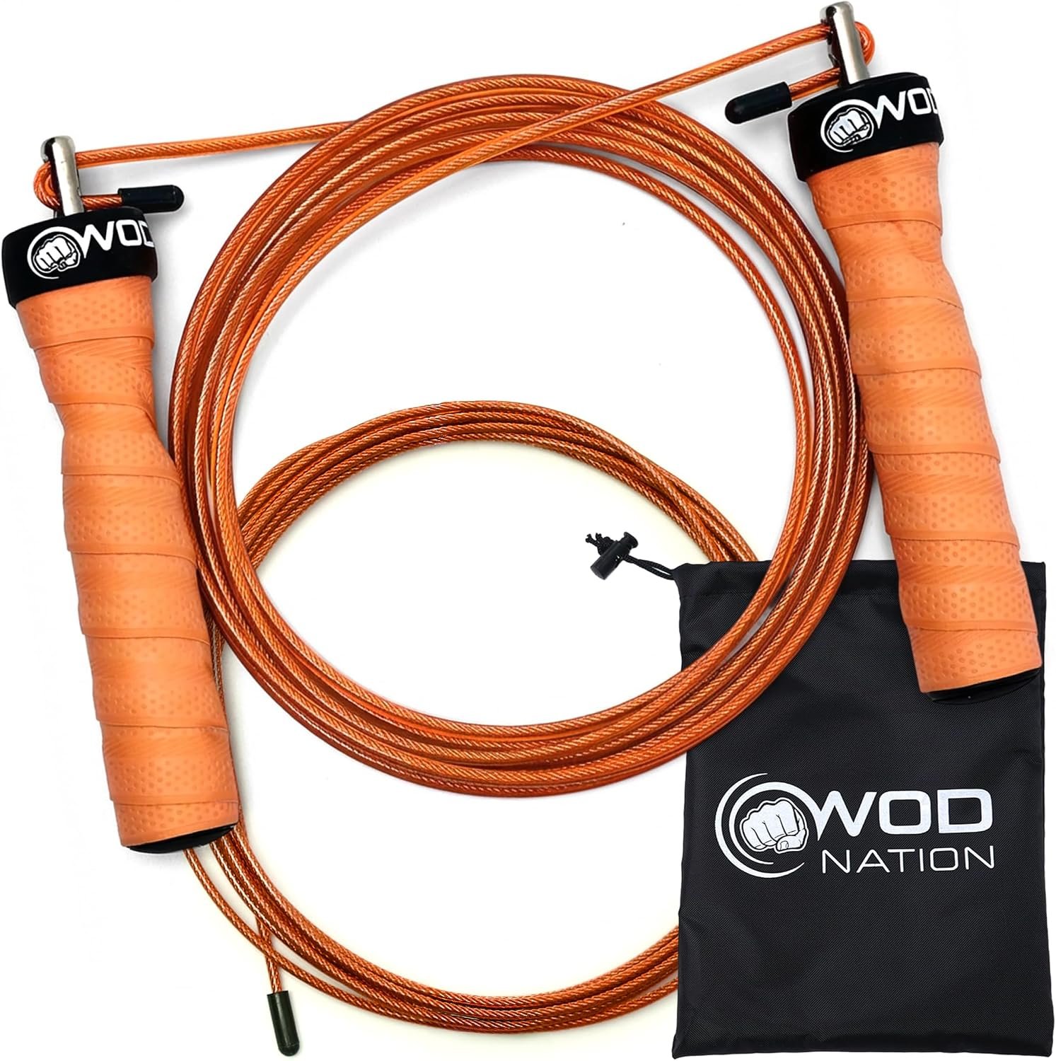 Attack Speed Jump Rope Adjustable Dual-Cable Skipping Rope for Men, Speed & Weighted Options, Fast Fold-Over Adjustment Durable Adult Boxing Rope for Fitness, Cardio Home Gym & Cross Training – Orange