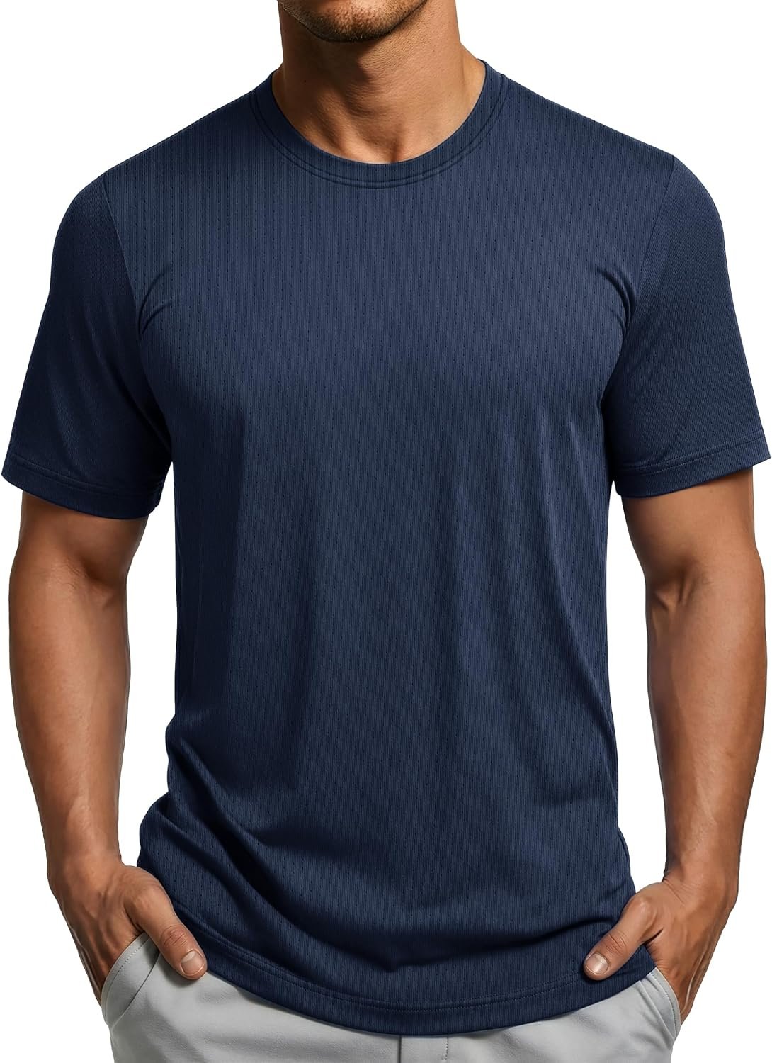 MAGCOMSEN Men’s Short Sleeve Dry Fit Shirts Workout Gym Mesh Shirt Athletic Running Lightweight Performance Tshirt