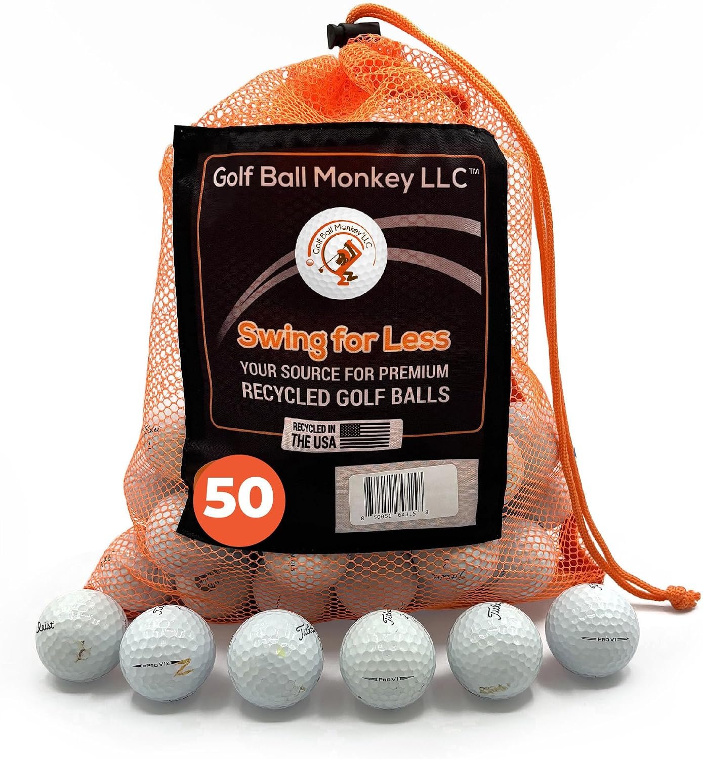 Golf Ball Monkey Recycled Golf Balls for Titleist ProV1 & Pro V1X Mix