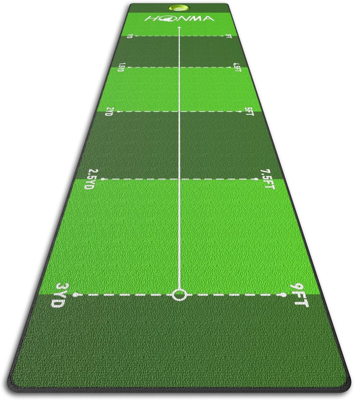 HONMA Golf Putting Mat, 26in x 9ft Putting Green Indoor with Distance Marks | Putting Matt for Practice • Home & Office Training • Indoor & Outdoor Use • Alignment Practice • Portable & Easy to Store