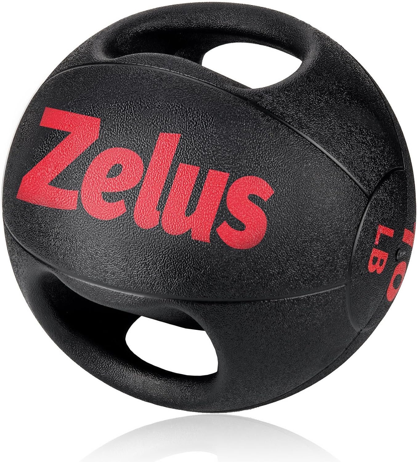 ZELUS Medicine Ball with Dual Grip| 10/20 lbs Exercise Ball |Weight Ball with Handles| Textured Grip Exercise Ball |Strength Training| Core Workouts | 10/20 lb, eco-friendly odorless rubber, dual anti-skid grips, for core strength training mobility, home gym crossfit