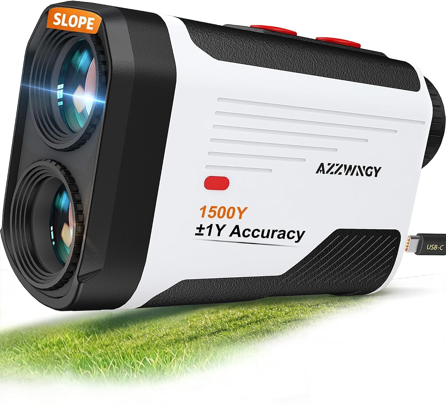Golf Rangefinder with Slope, 1500 Yards Laser Range Finder with Flag Lock Vibration, 7X Magnification, Rechargeable Golf Rangefinder with Magnetic Mount, Fast Accurate Distance for Golf & Hunting