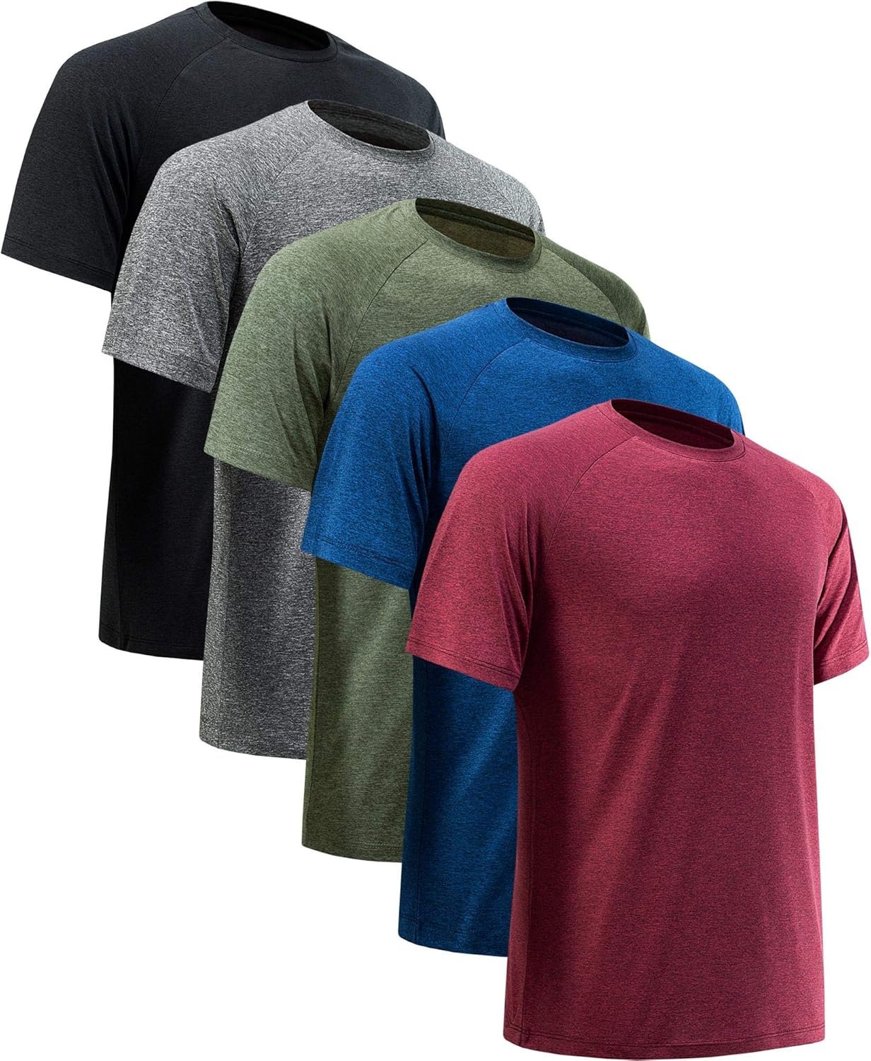 Workout Shirts for Men Short Sleeve Quick Dry Gym T Shirt | Moisture Wicking, Lightweight, Breathable, Athletic, Active, Running, Casual, Multipack