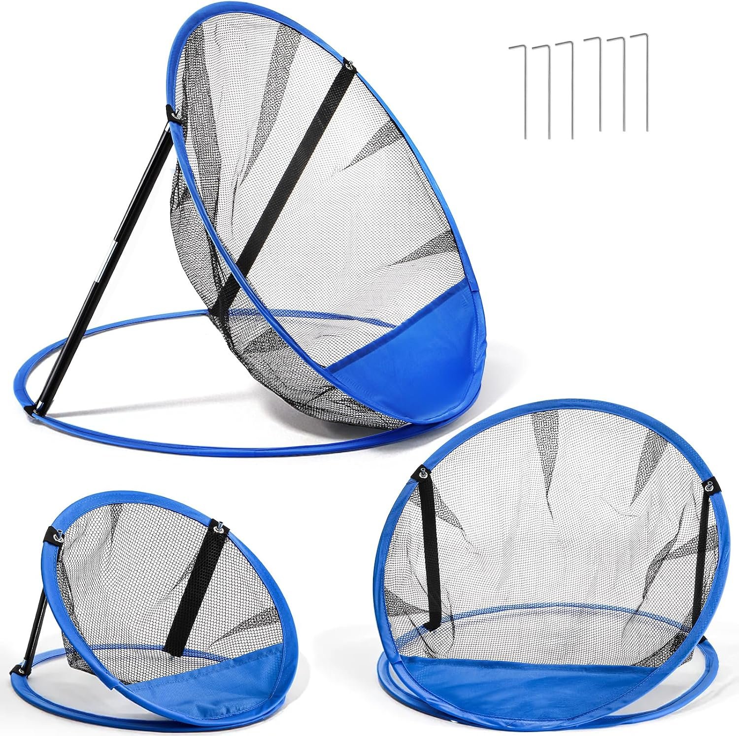 Set of 3 Golf Chipping Net, 3 Sizes 12”, 18”, 24” Pop Up Golf Target Practice Net for Indoor Outdoor Backyard, Gift for Men, Father, Husband, Golfers, with 6 Ground Stakes