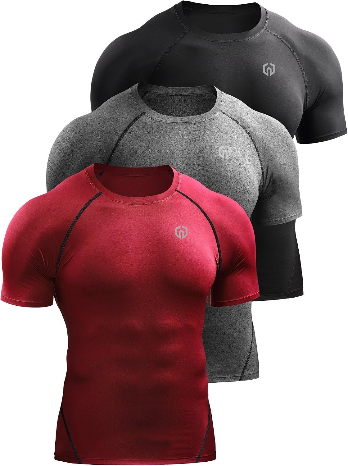 NELEUS Men’s 3 or 4 Pack Workout Athletic Compression Shirts