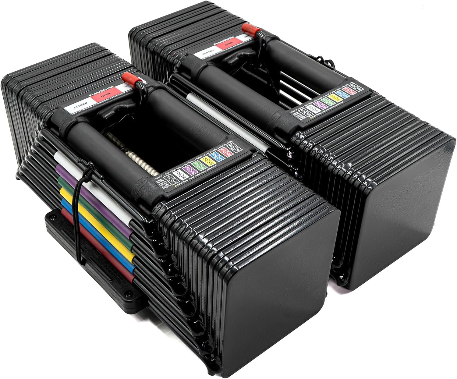 PowerBlock Elite USA 90 Pound Adjustable Dumbbells, Sold in Pairs, 5-90 lb. | Includes Stage 1, 2 & 3 expansions