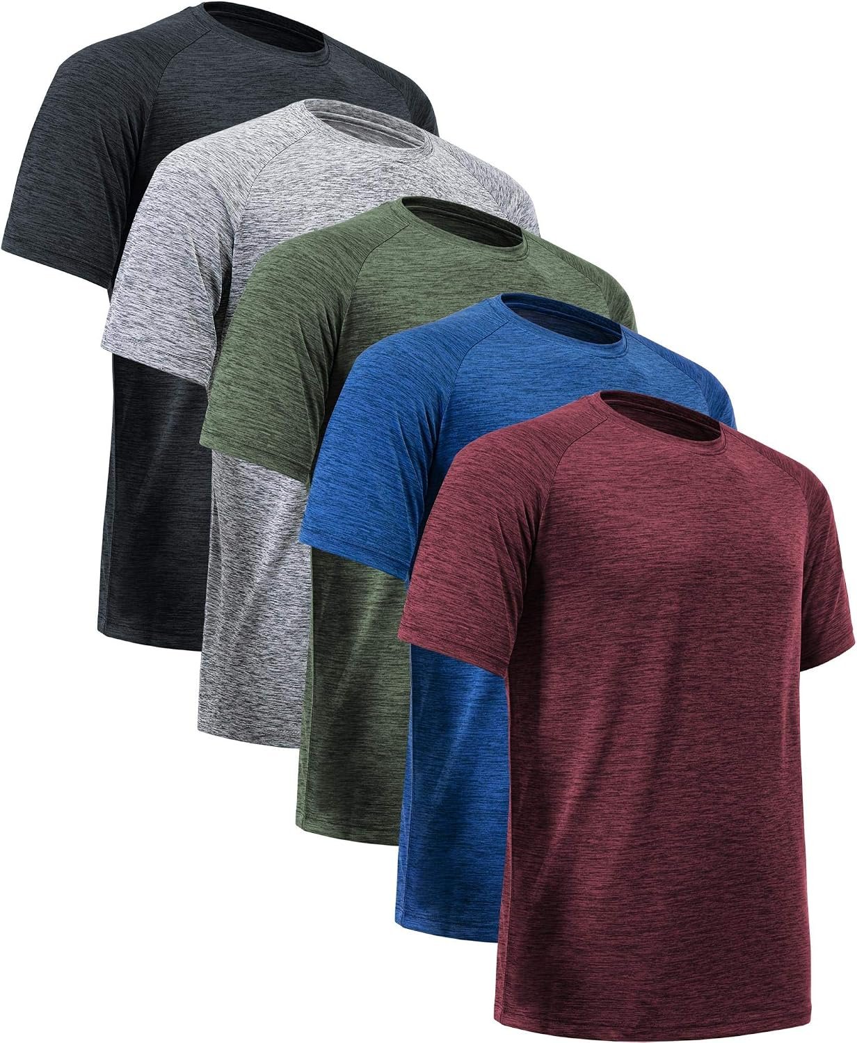 Workout Shirts for Men Moisture Wicking Short Sleeve | Quick Dry, Breathable, Lightweight, Gym, Active,Casual, Athletic, Cycling, Outdoor, Running T-Shirt, Multipack
