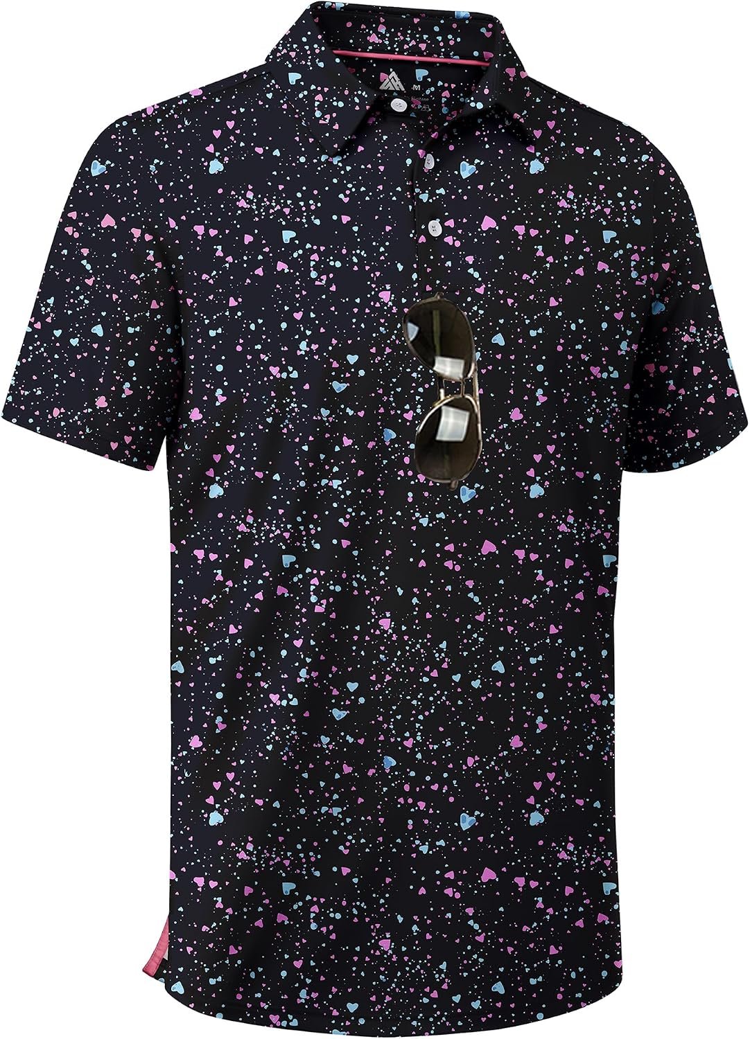 ZITY Mens Golf Shirt Short Sleeve Moisture Wicking Performance Daily Casual Print Patterns Collared Golf Polo Shirts for Men