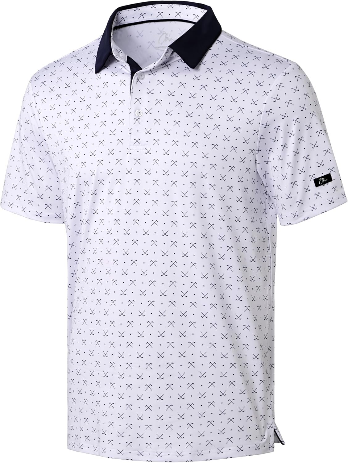 Obla Men’s Golf Polo Shirts Print Short Sleeve Dry Fit Collared Shirt | Moisture Wicking, Performance, Lightweight, Casual, Polo Shirts for Men