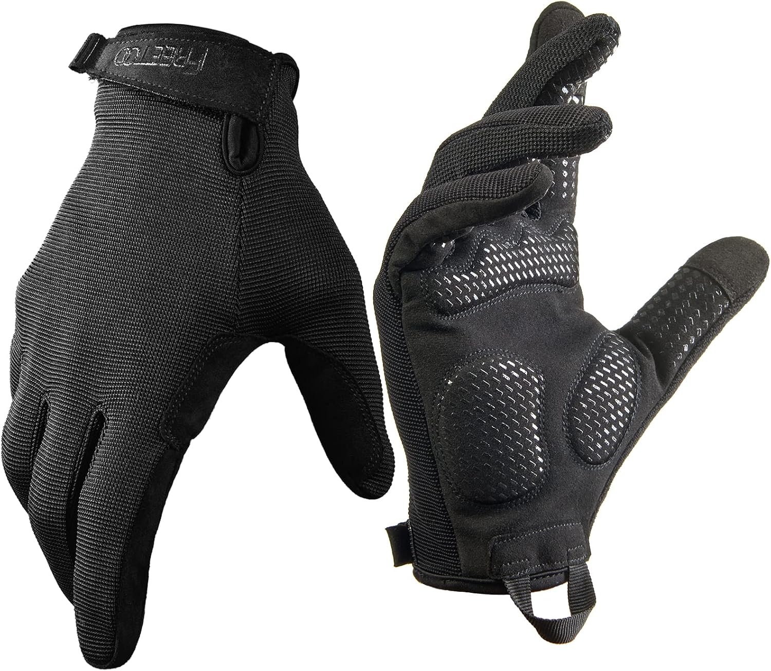 FREETOO Full-Finger Workout Gloves for Men, Padded Gym Gloves with Grip | Touchscreen Breathable Lightweight Palm Protection, Gym Weight Lifting Exercise Pull Up Training Calisthenics Sports Fitness