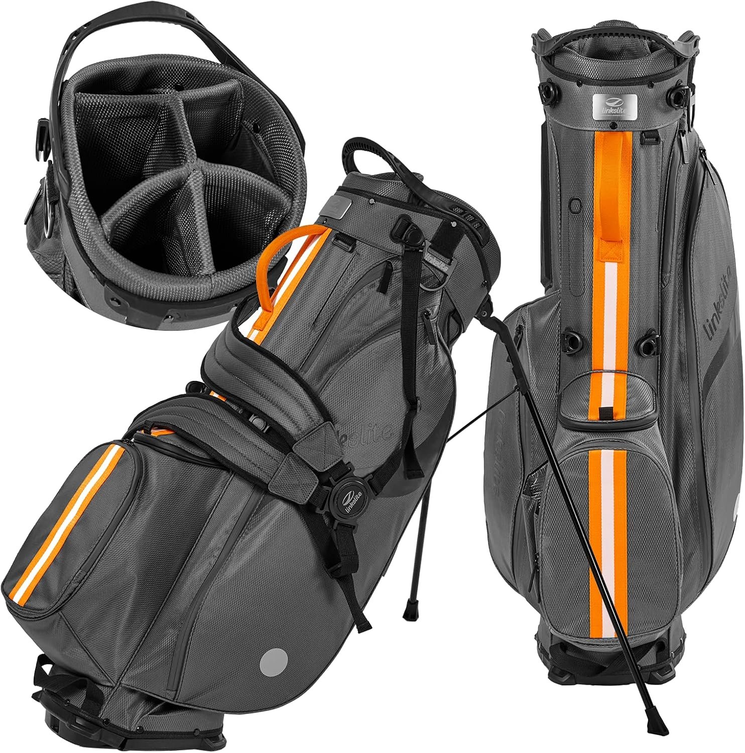Ultra Lightweight Waterproof Golf Stand Bag with Rain Cover | 5‑Way or 14‑Way Full‑Length Divider | 6 Pockets with Magnetic Access | Dual X‑Strap Easy Carry for Men & Women