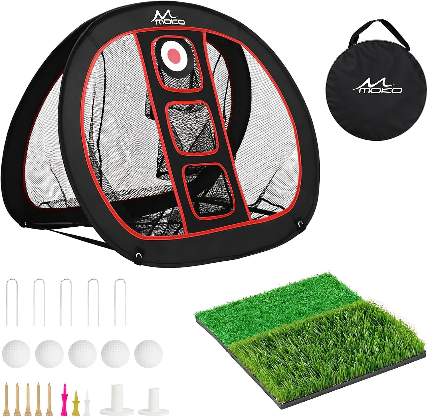 MoKo Golf Chipping Net, Pop Up Target Practice Net, Portable Golf Practice Equipment for Indoor/Outdoor Chipping Accuracy & Swing Training, Gifts for Golfers