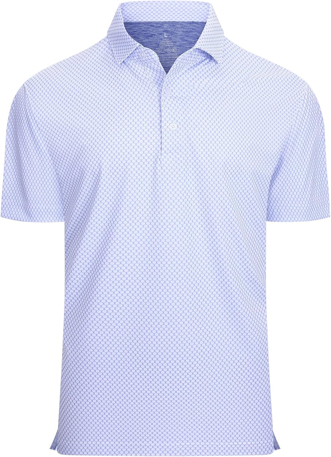 Alex Vando Mens Golf Shirt Moisture Wicking Classic Print Golf Shirts | Shape & color retaining,Low maintenance,Multi-scene active apparel
