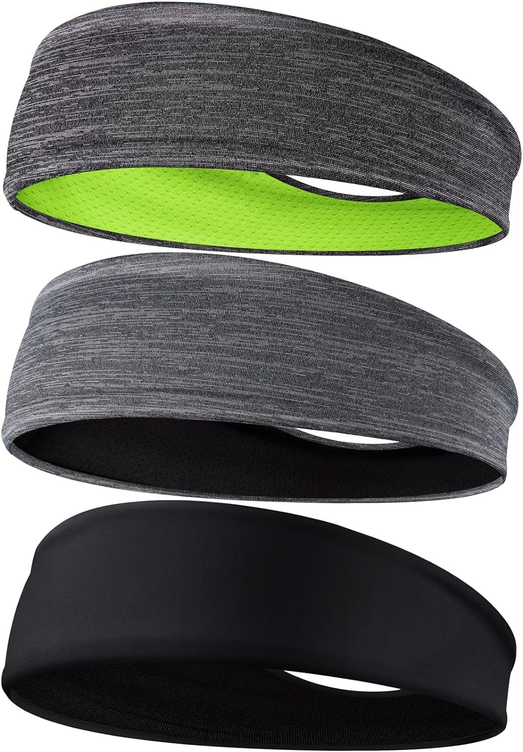 Braylin Men’s Headbands, 3-Pack Head Band for Men, Sport Sweatbands for Running Fitness Yoga Cycling, Sweat Wicking Non Slip