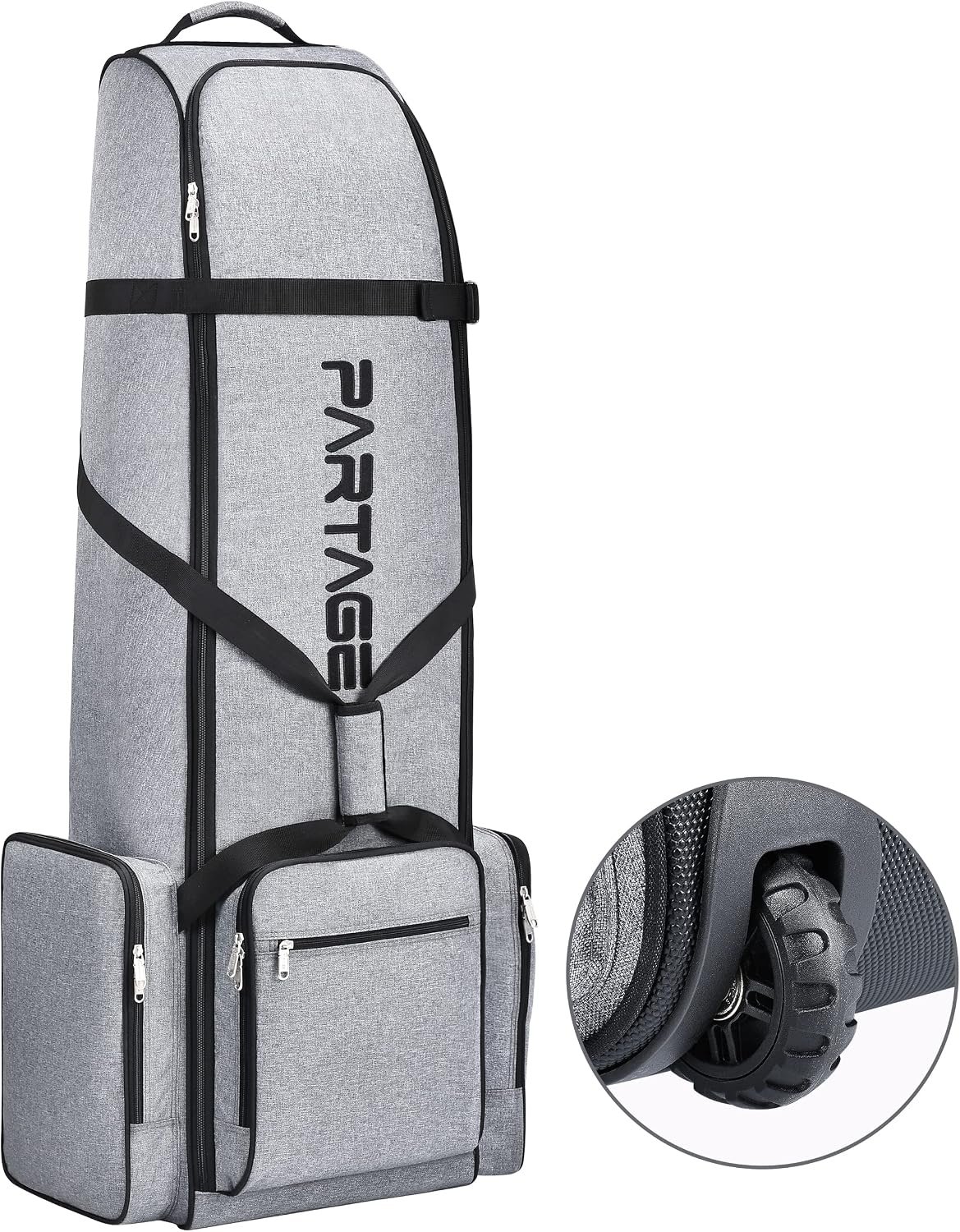 Partage Golf Travel Bag with Wheels,Golf Travel Case for Airlines, 600D Heavy Duty Oxford