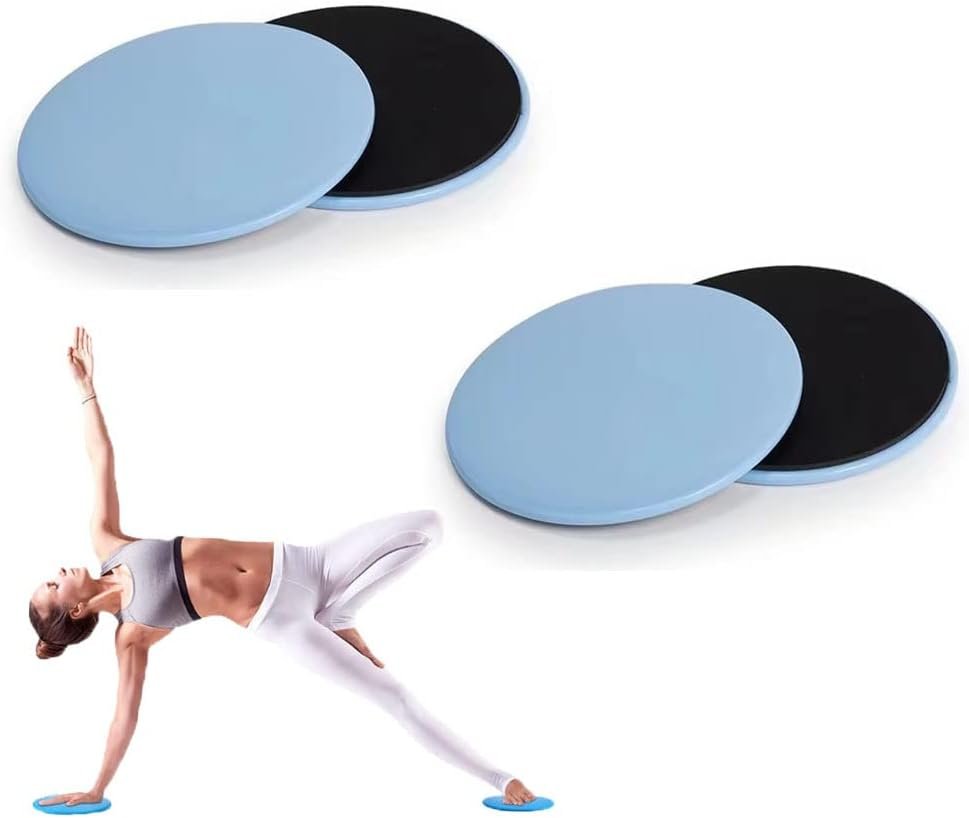 4Pcs Dual Sided Gliding Discs Core Ultimate Core Ab Fitness Trainer | Leg Exercise Gear for Gym, Home, Yoga, Pilates | Strengthen Abdomen, Burn Fat, Improve Balance