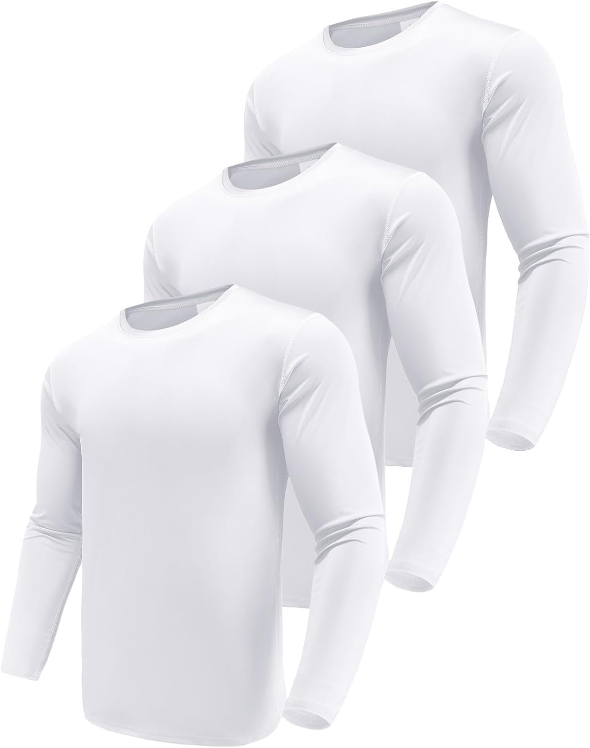Men’s 1, 3 or 5 Pack Performance Long Sleeve T-Shirts, UPF 50+ Sun Protection Shirts, Athletic Gym Workout Shirts for Running