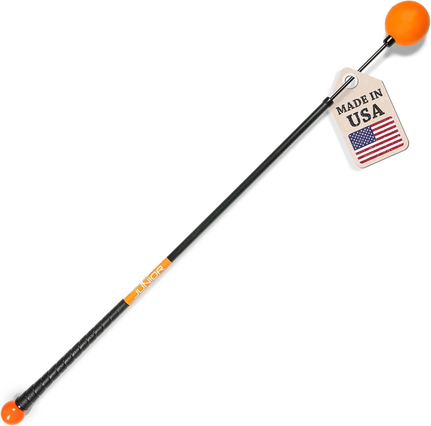 Orange Whip Golf Swing Trainer Aid Patented & Made in USA for Improved Rhythm, Flexibility, Balance, Tempo, and Strength *American Made