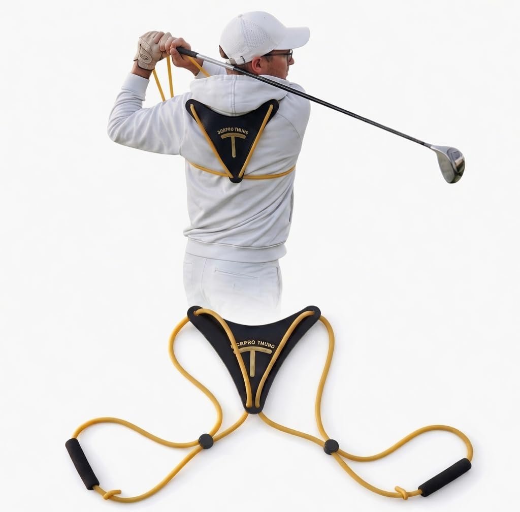 Golf Swing Trainer & Posture Corrector – Adjustable Corrective Band Golf Training Aid for Swing Plane & Alignment – Golf Core Resistance Band to Fix Flying Elbow & Muscle Memory for Men Women