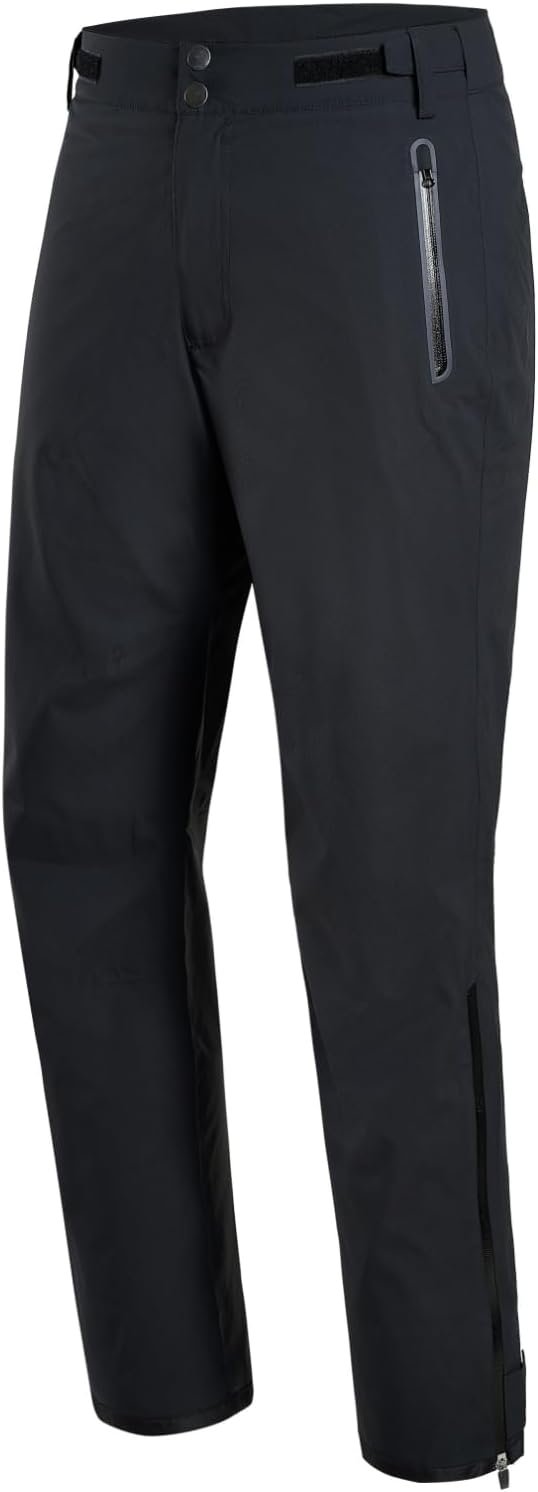 Men’s Golf Pants Waterproof Comfort-Fit Rain Pants Lightweight Breathable Hiking Pants with Pockets