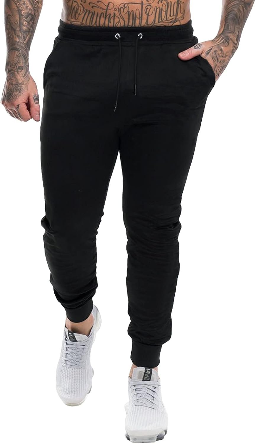 A WATERWANG Men’s Slim Jogger Pants, Tapered Athletic Sweatpants for Jogging Running Exercise Gym Workout