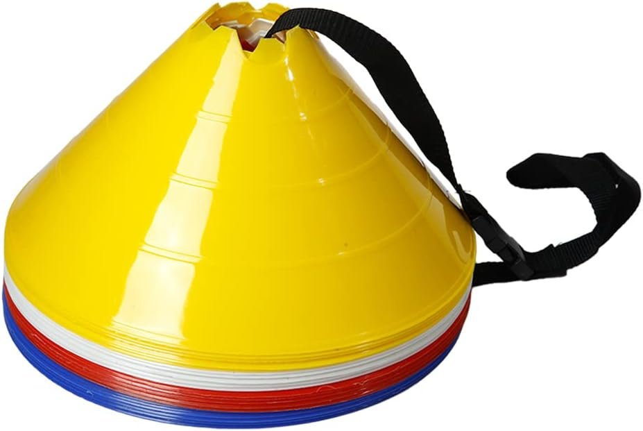 GSi Hurdle Training Cones with Holes for Agility Drills, Multi Pack | 6-Inch Jumbo Size, Wide Stable Base, Hurdle-Ready Pole Slits, Durable LDPE Construction, Shoulder Strap Included
