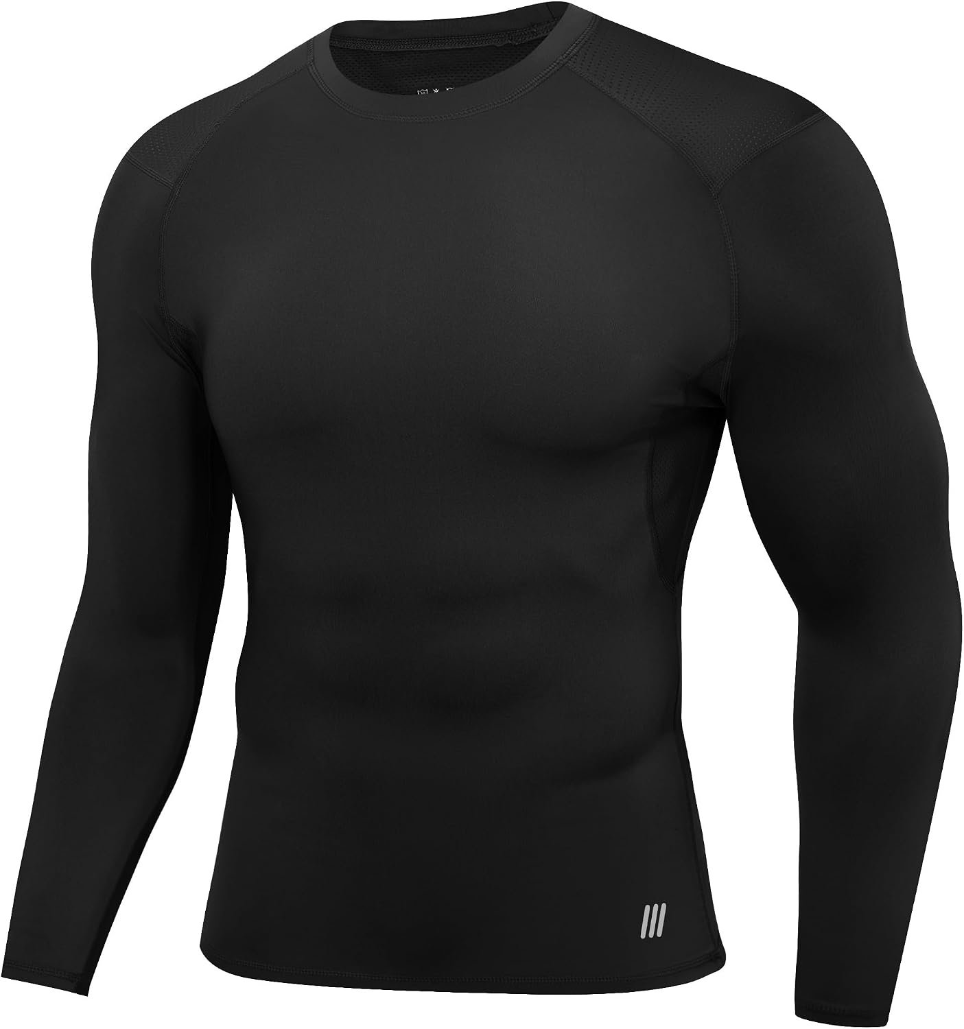 Roadbox Men’s Compression Shirts Long Sleeve, UPF 50+ Base Layer Undershirts, Cool Dry Workout Gym Tops for Running Football