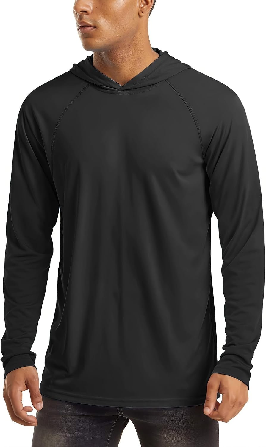 MAGCOMSEN Men’s Hooded UPF 50+ Sun Protection T Shirts Long Sleeve Athletic Fishing Shirts Rash Guards
