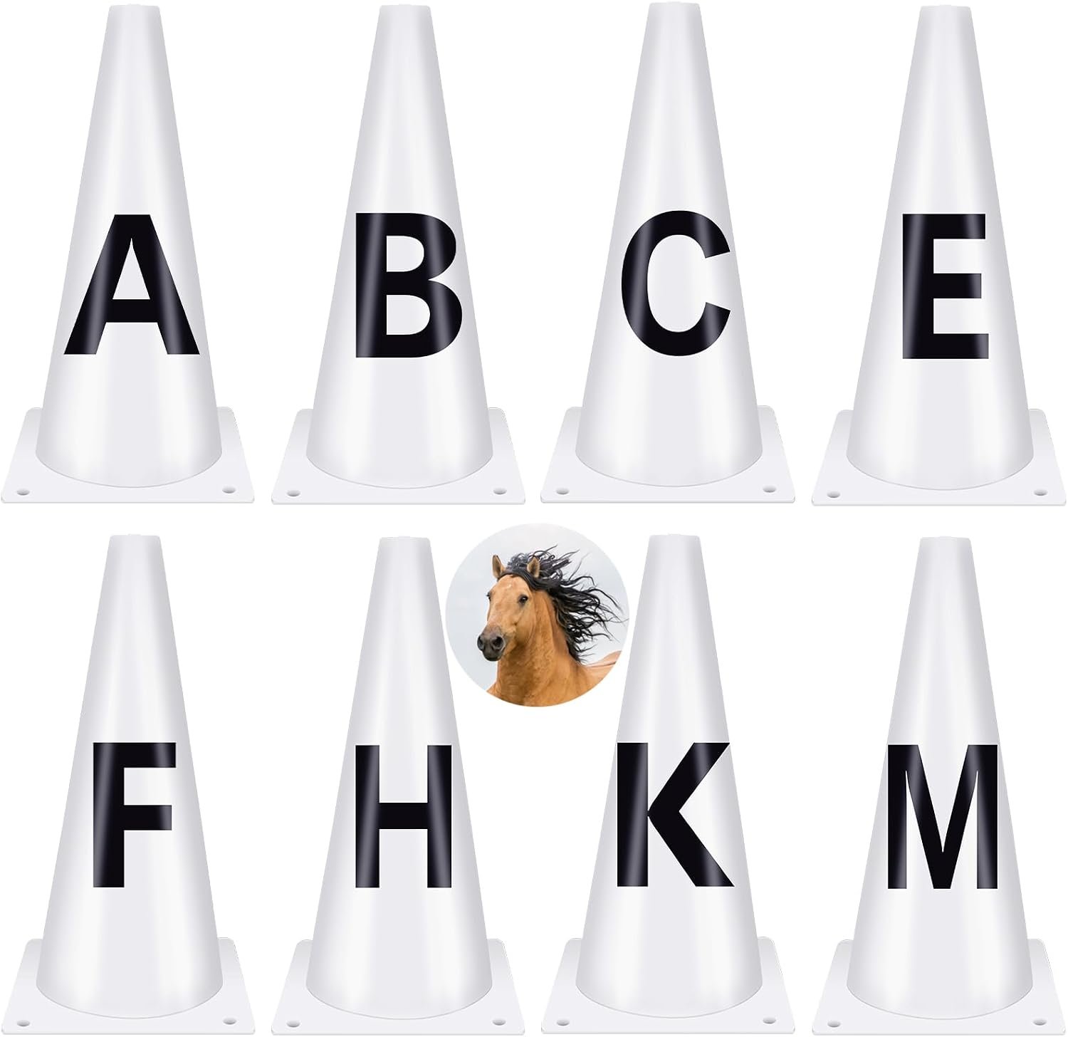 Dressage Cones Training Cones Dressage 8 Pcs Dressage Letters | Arena Letters Dressage Cones Set,Arena Arena Dressage Markers Equipment,Dressage Markers A B C E H K F M Large Letter Marks