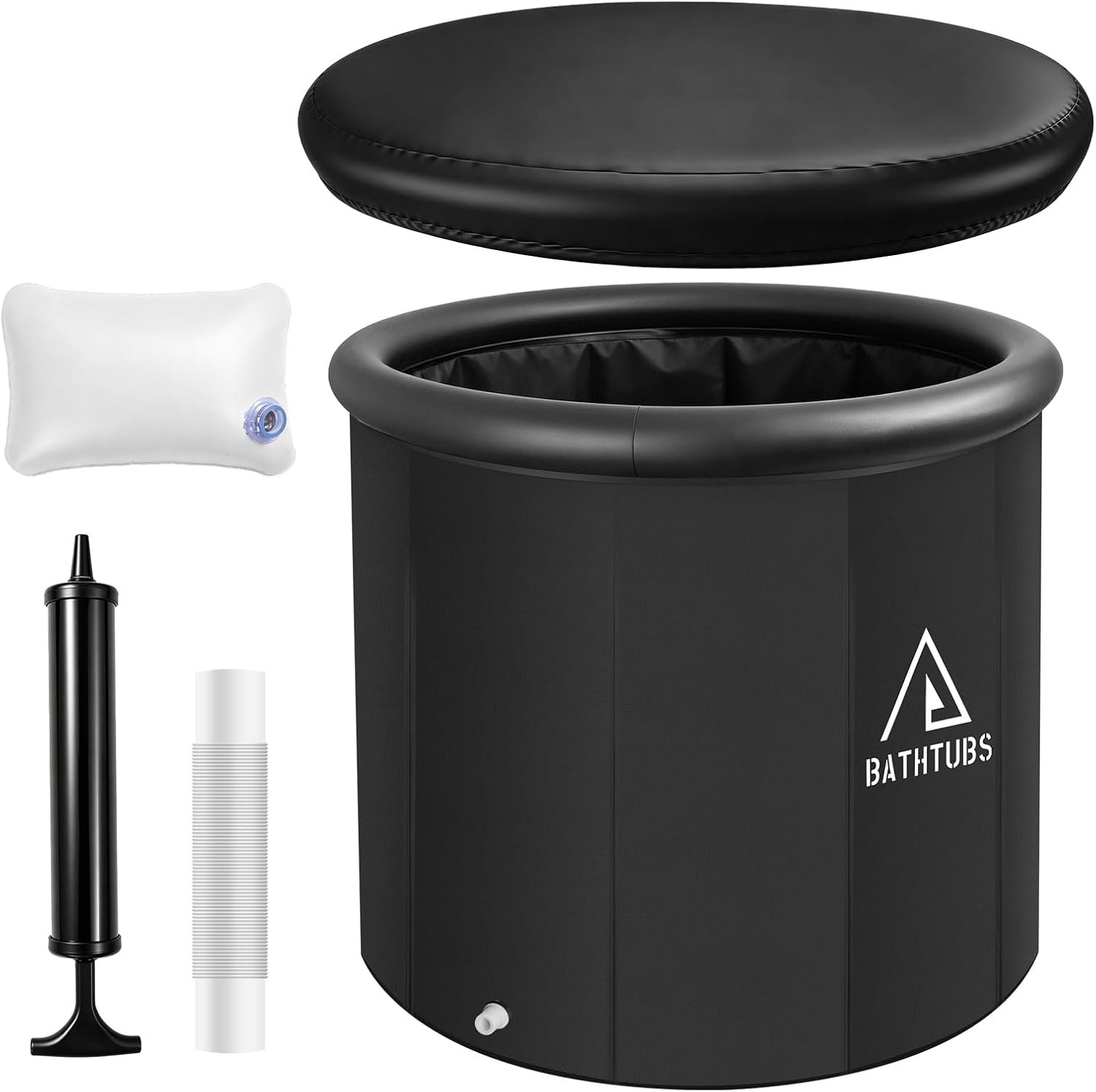 Ice Bath Tub, 31.5″x26″ Portable Cold Plunge Tub for Athletes with Cover and Pump, Portable Bathtub for Home, Gym, Backyard, Spa, Indoor & Outdoor Use
