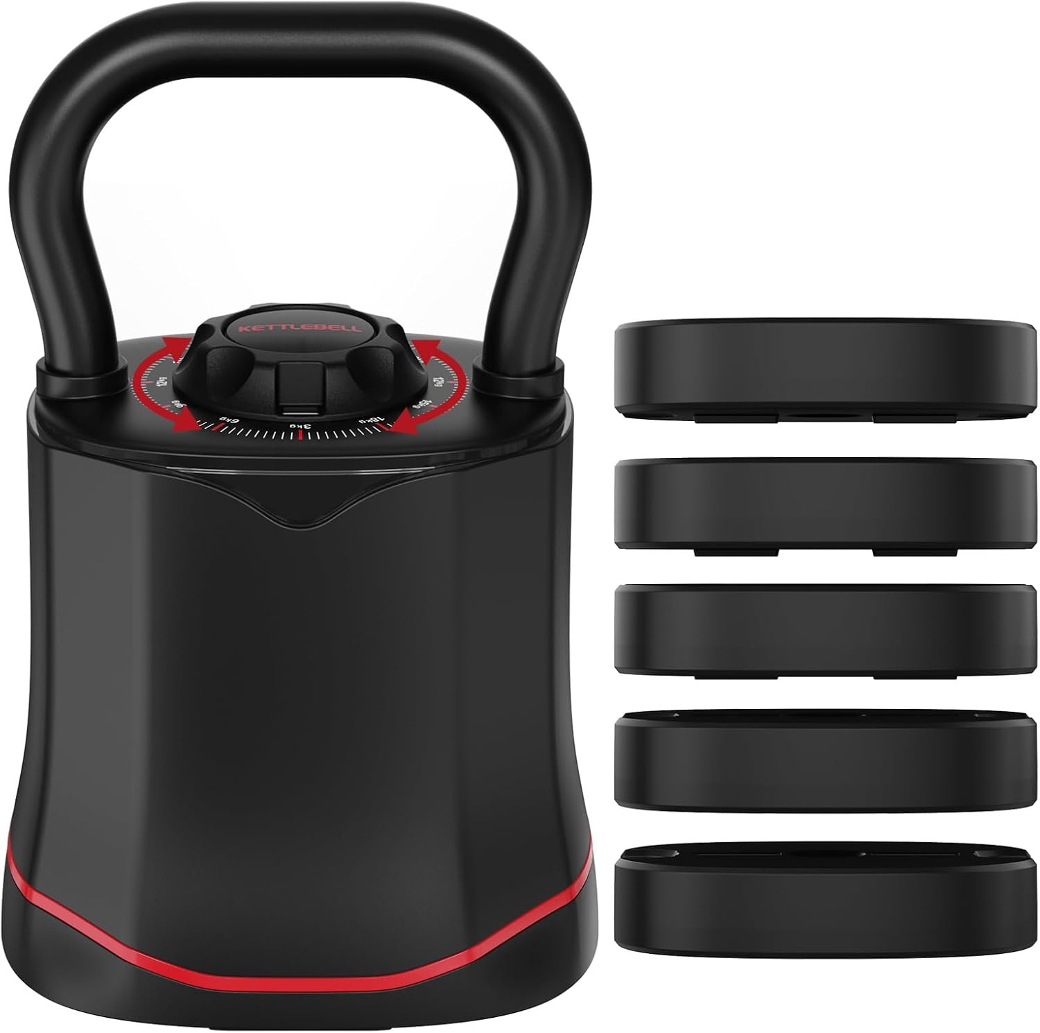 HXD-ERGO Adjustable Kettlebell, 6-in-1 Quick-Switch Kettlebell Sets (6.5-40 LBS) with Two-Way Rotation, Space Saving Kettlebells Adjustable Weight for Full Body Workouts at Home Gym