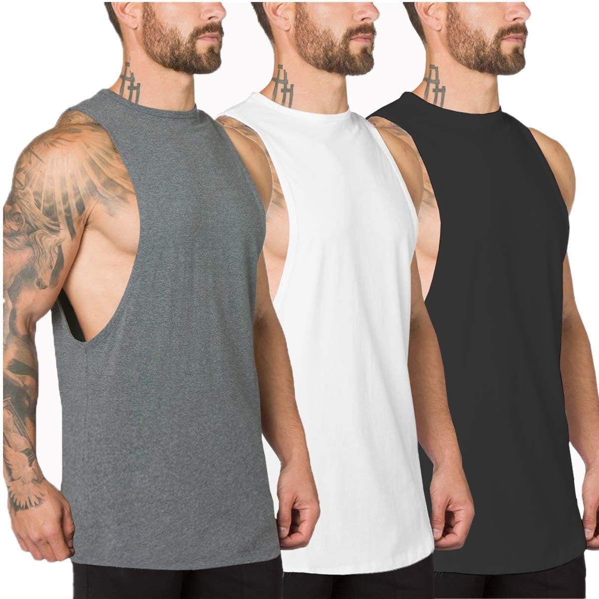 Muscle Killer Men’s Muscle Cut Off Gym Workout Stringer Tank Tops Bodybuilding Fitness T-Shirts 1/2/3 Pack