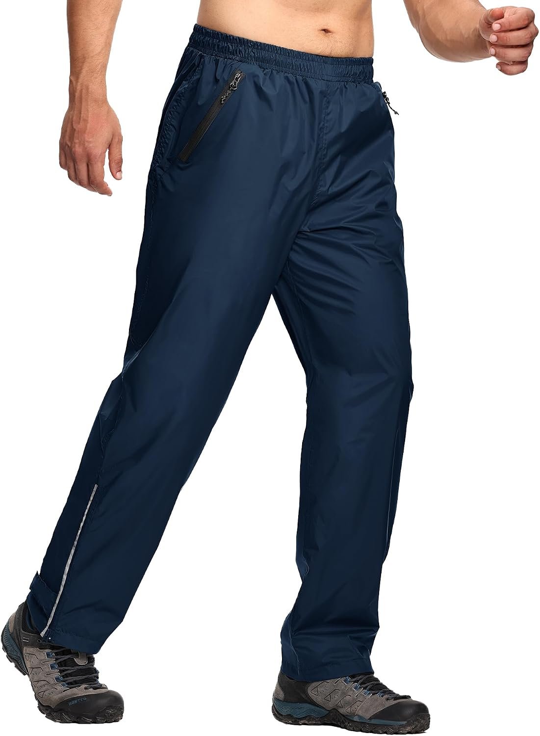 SWISSWELL Men’s Golf Rain Pants Hiking Pants for Men Waterproof Breathable Mesh with Waterproof Zipper Pockets