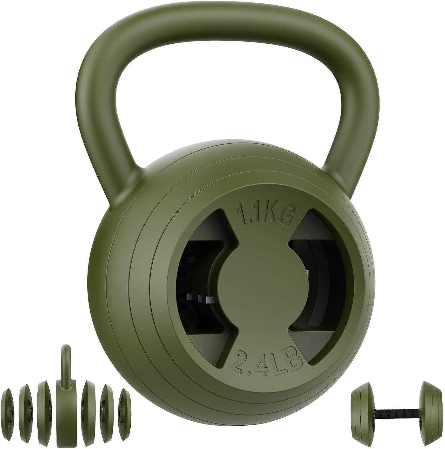 Hezeyferg 2-in-1 Adjustable Kettlebell for Home Gym Strength Training | 15-45 LB Kettlebells Weight Set, 4.8-30 LB Dumbbell Weights, with Wide Grip, for Men/Women Full Body Exercise